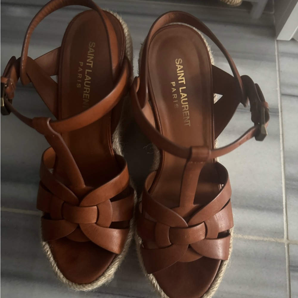 Saint Laurent Brown Leather Women's Sandals